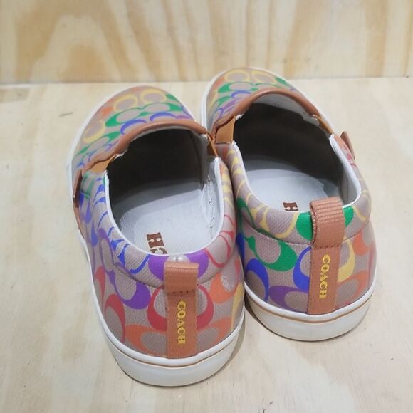 Coach Skate Slip On Sneaker Men's 11 Rainbow Signature Leather 'C' logo - Picture 4 of 10